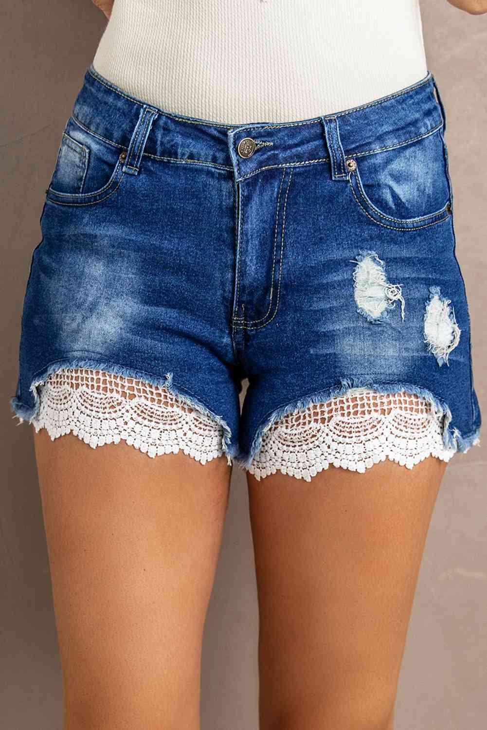 Denim and clearance lace shorts