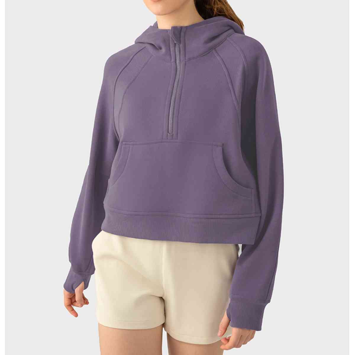 Half-Zip Long Sleeve Sports Hoodie - Athleuse