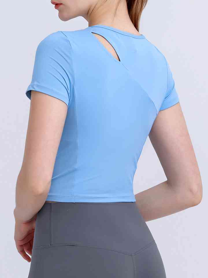 Round Neck Short Sleeve Active Top - Athleuse