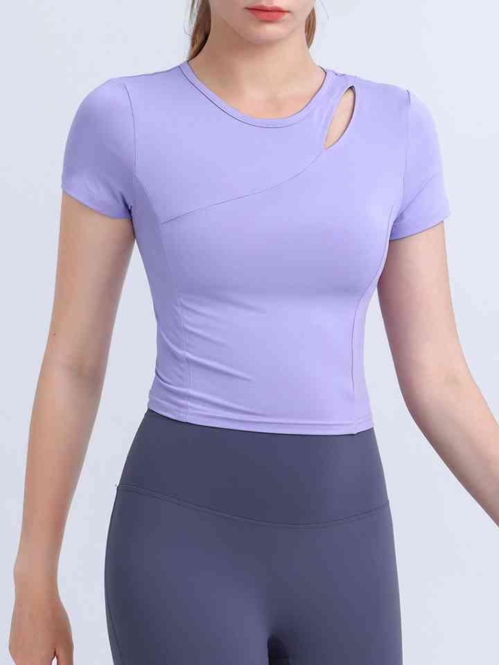 Round Neck Short Sleeve Active Top - Athleuse