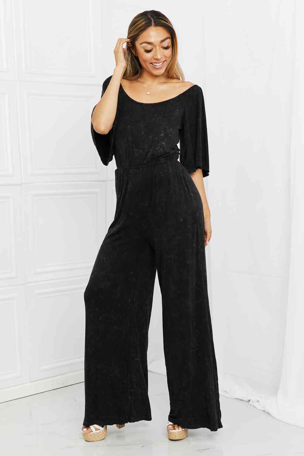 White Birch Weekend Trip Vintage Wash Jumpsuit - Athleuse