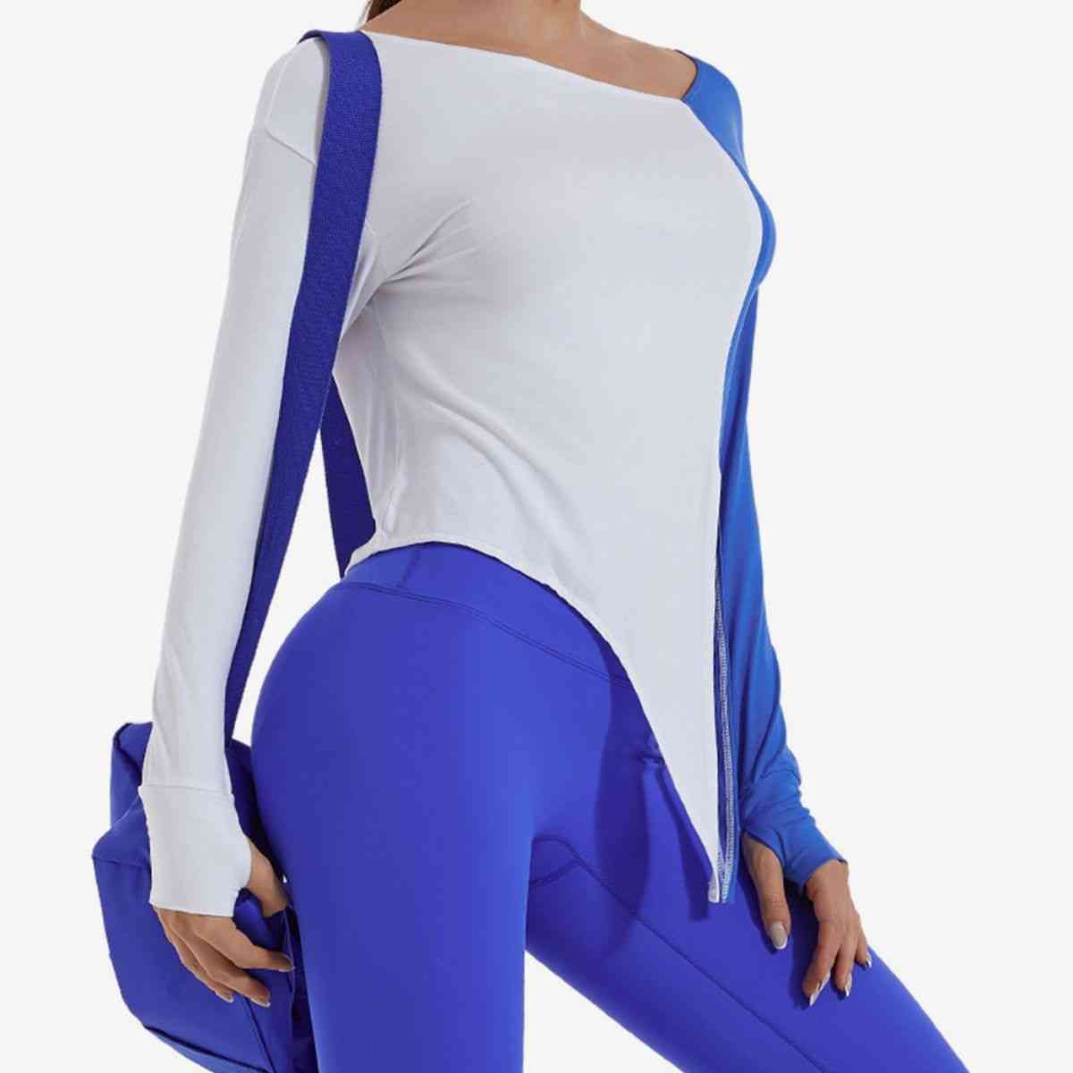 Contrast Slit Sports Top - Athleuse