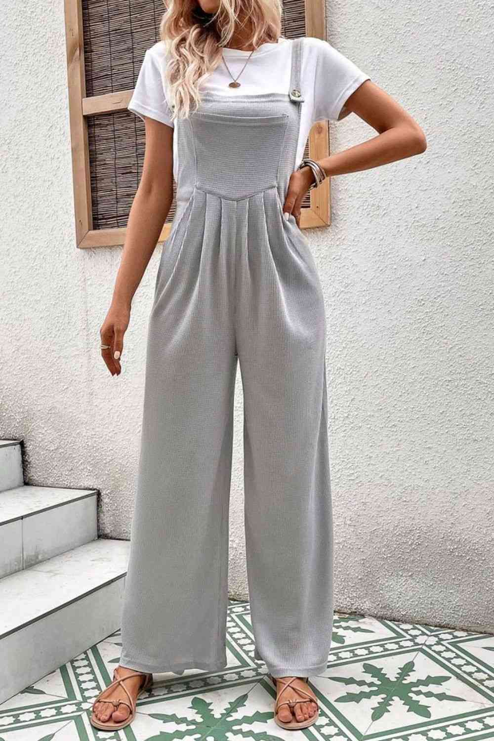 Square Neck Sleeveless Jumpsuit - Athleuse