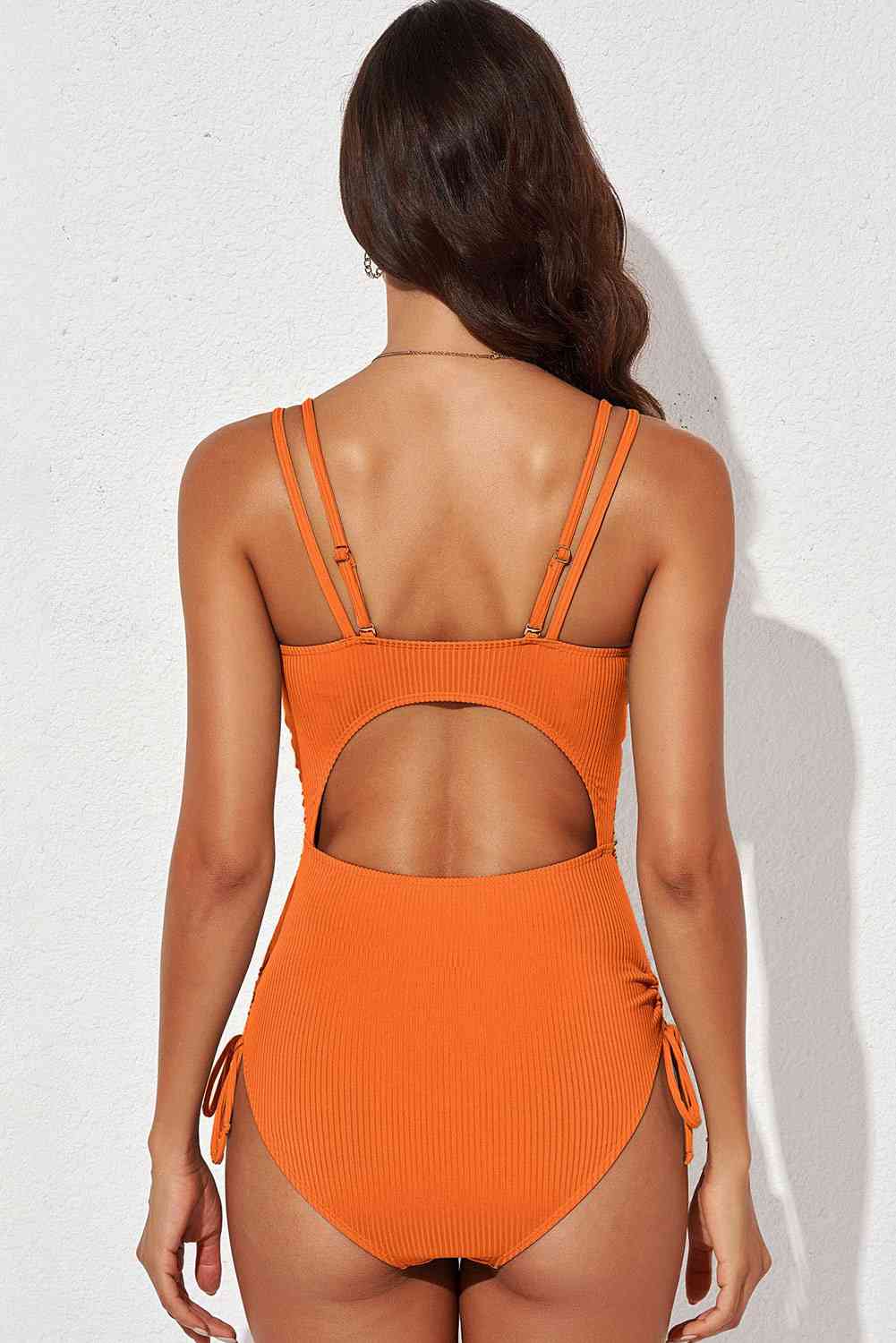 Tied Cutout Plunge One-Piece Swimsuit - Athleuse