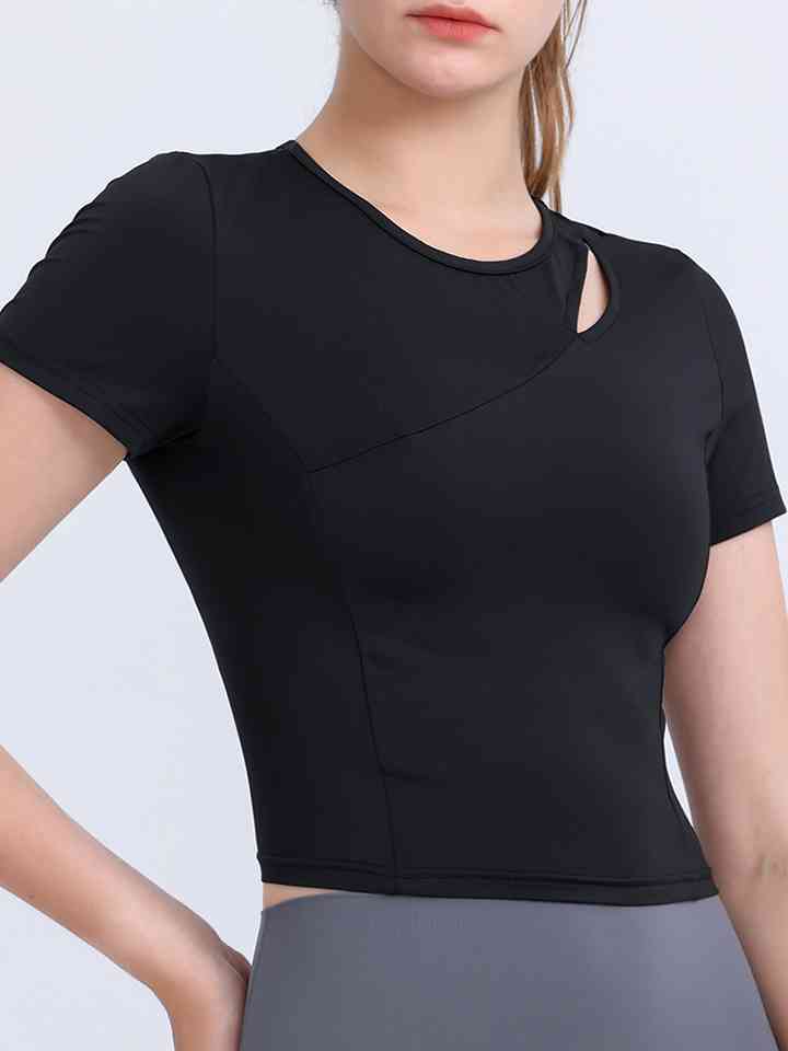 Round Neck Short Sleeve Active Top - Athleuse