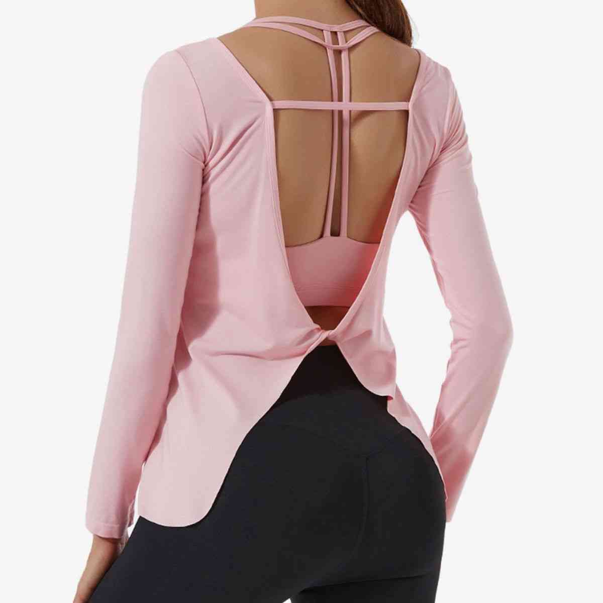 Twisted Open Back Sports Top - Athleuse