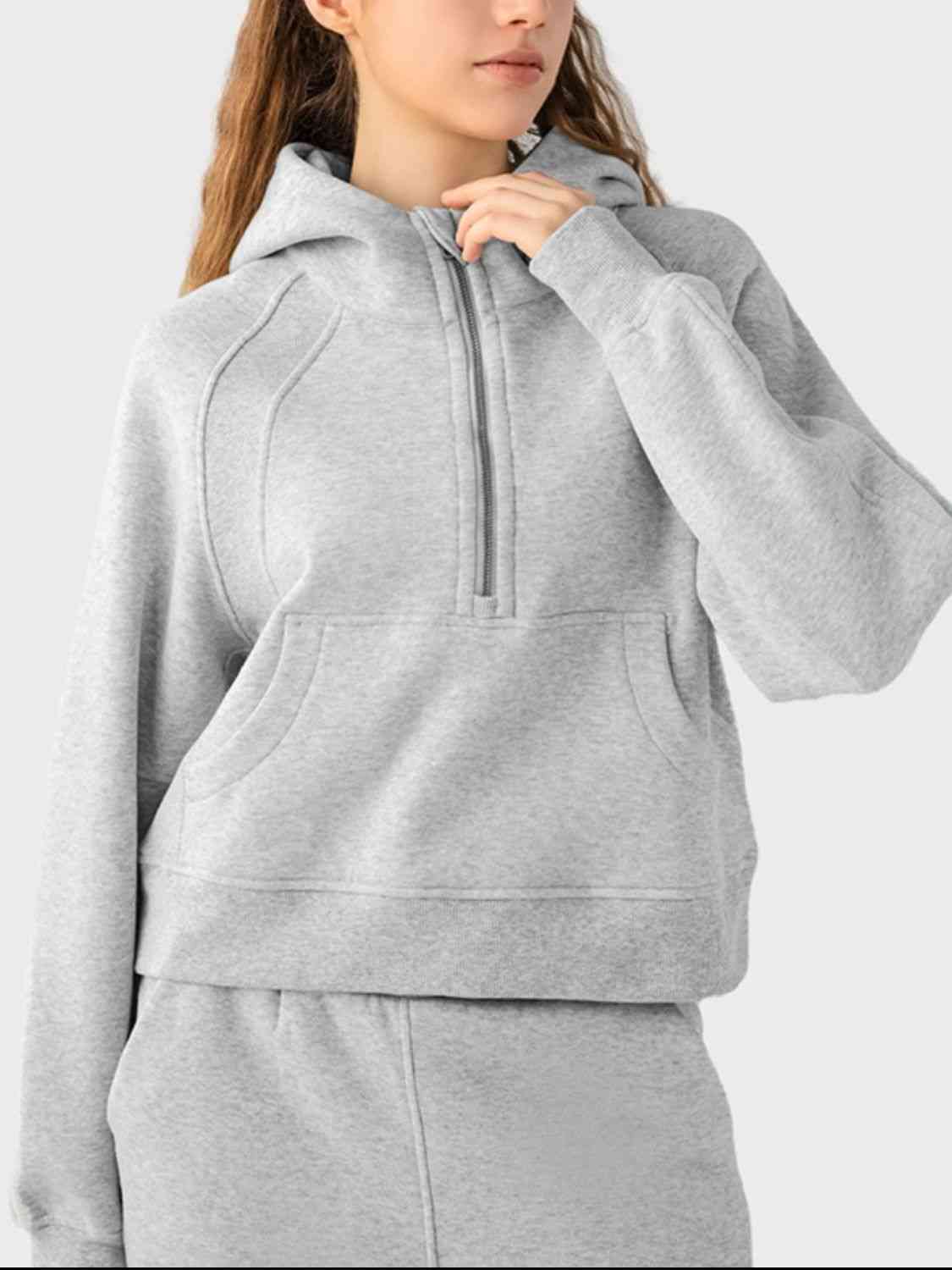 Half-Zip Long Sleeve Sports Hoodie - Athleuse