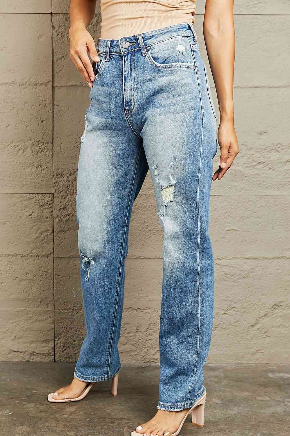 BAYEAS High Waisted Straight Jeans - Athleuse