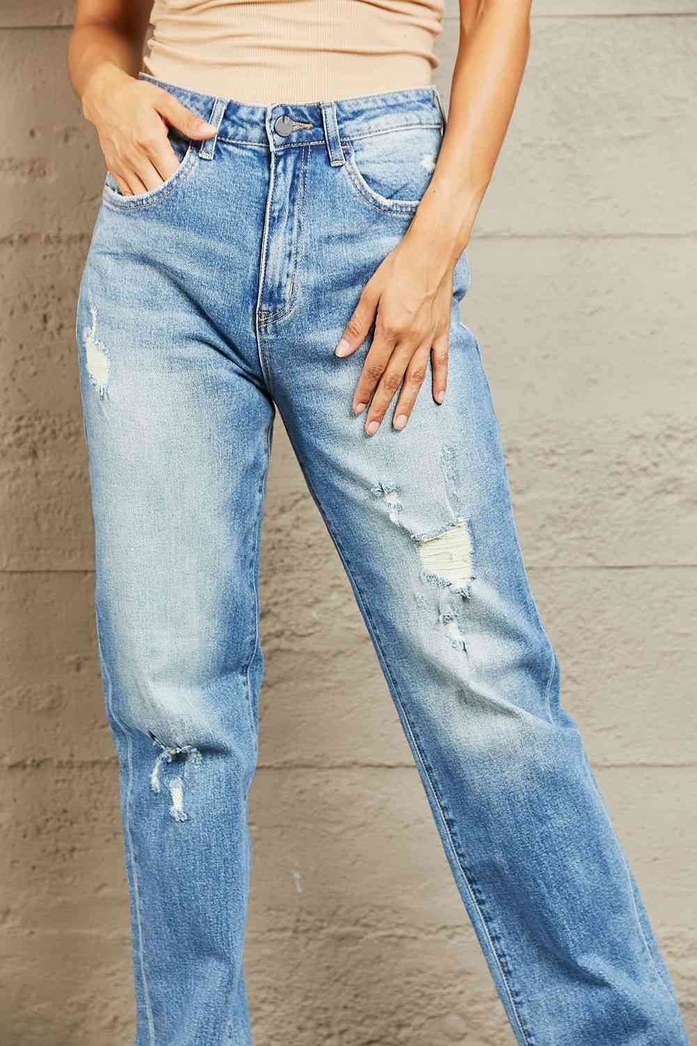 BAYEAS High Waisted Straight Jeans - Athleuse