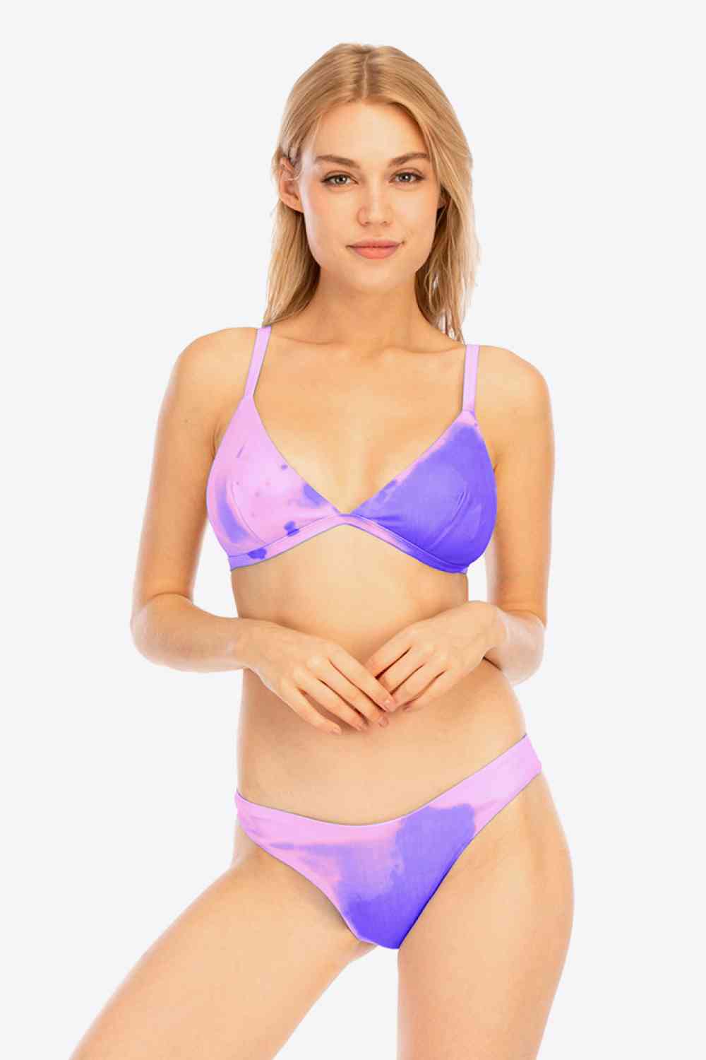 Tie-Dye Adjustable Strap Bikini Set - Athleuse