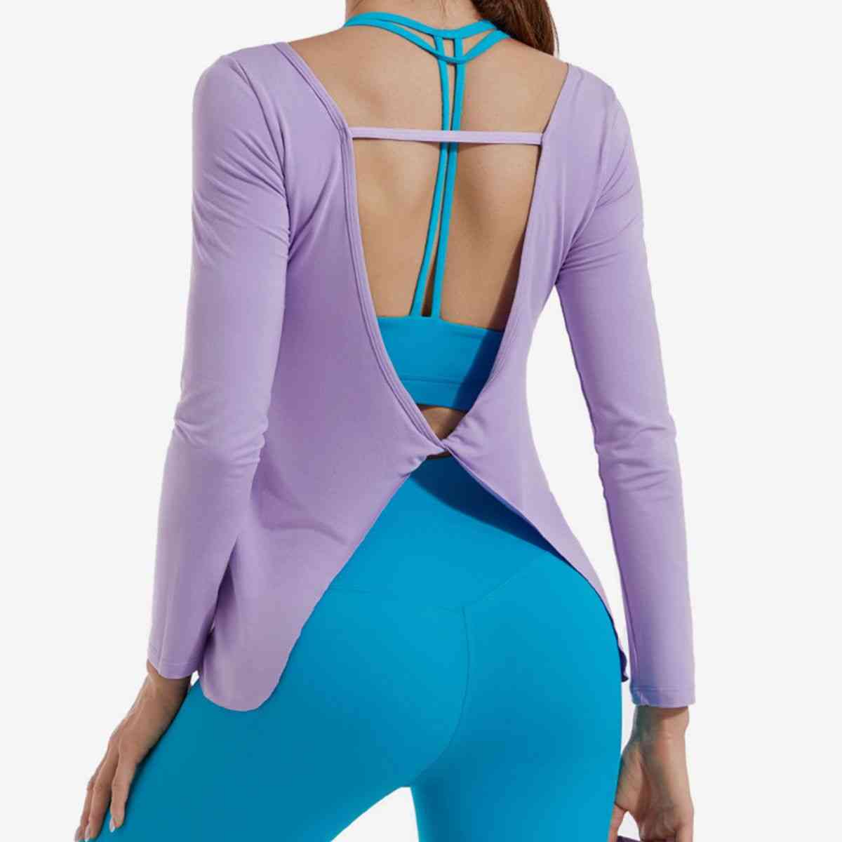 Twisted Open Back Sports Top - Athleuse