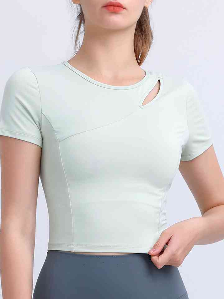 Round Neck Short Sleeve Active Top - Athleuse