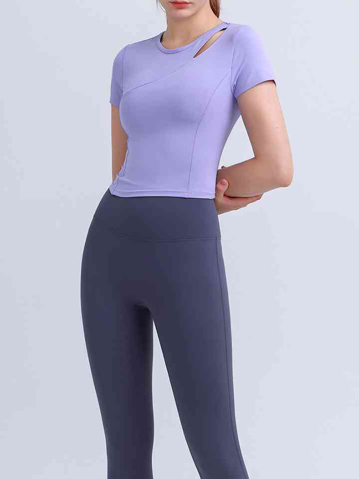 Round Neck Short Sleeve Active Top - Athleuse