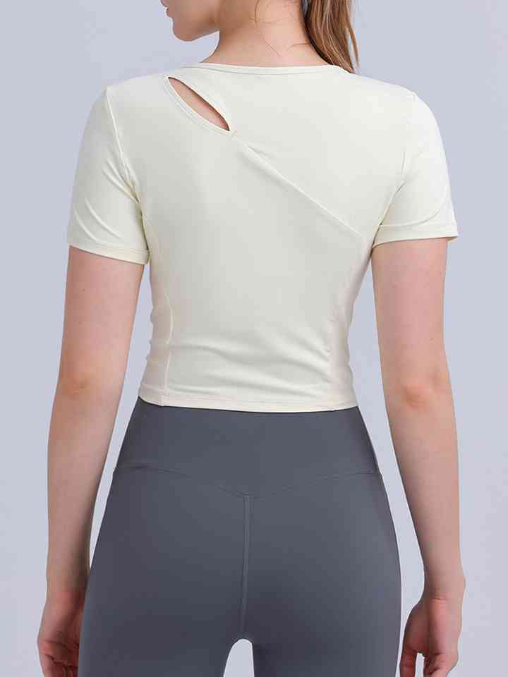 Round Neck Short Sleeve Active Top - Athleuse