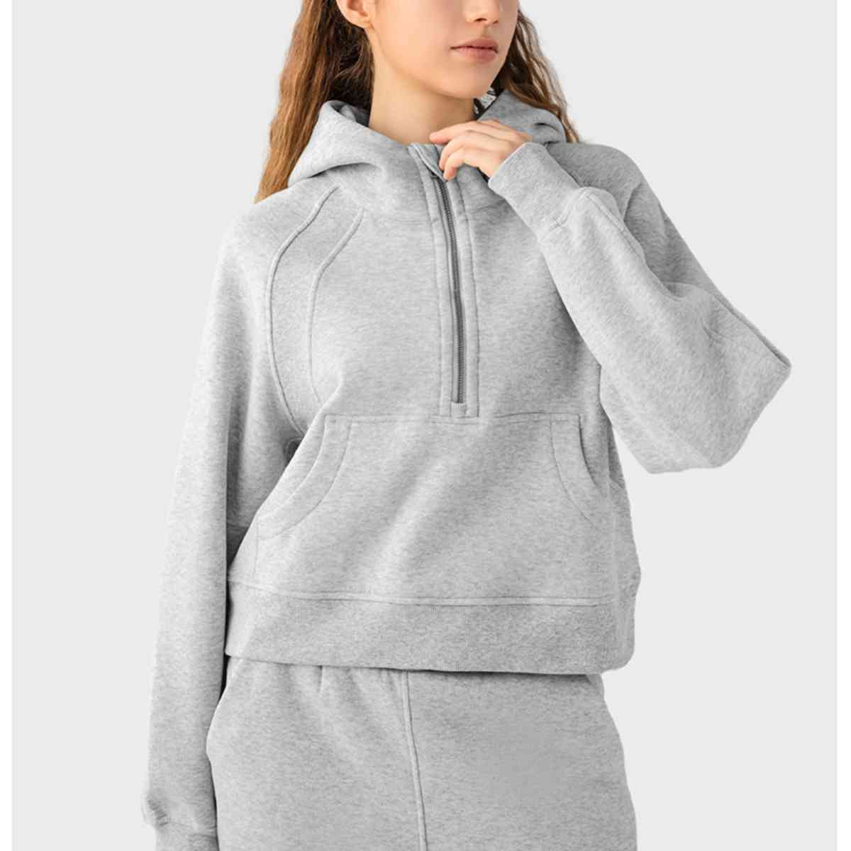 Half-Zip Long Sleeve Sports Hoodie - Athleuse