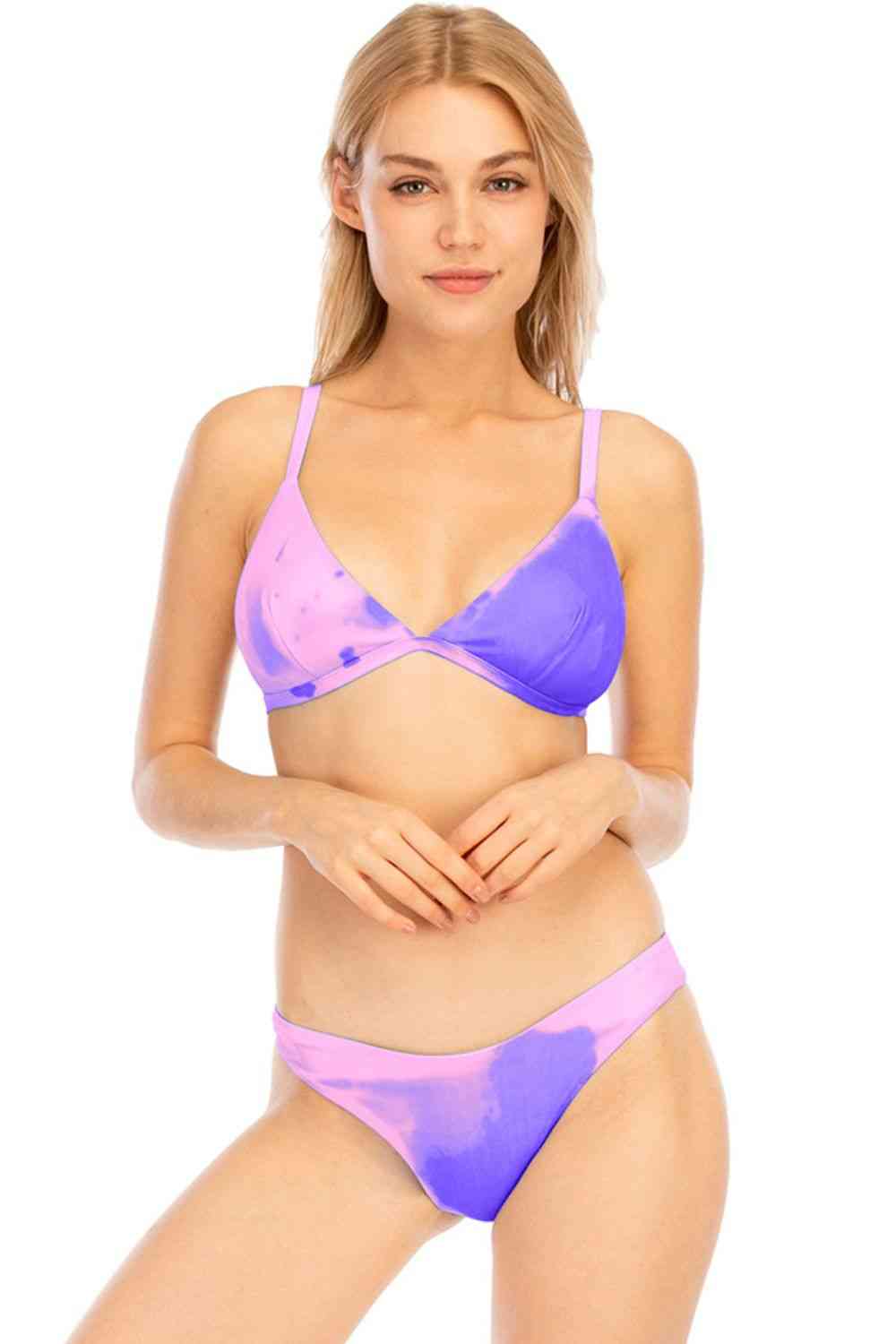 Tie-Dye Adjustable Strap Bikini Set - Athleuse