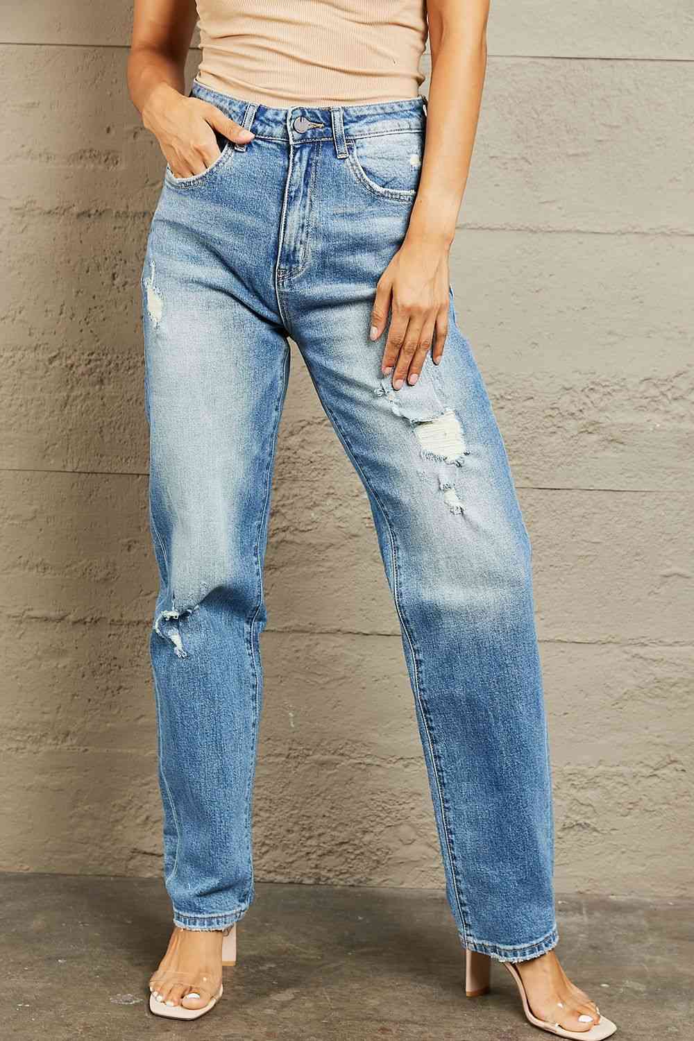 BAYEAS High Waisted Straight Jeans - Athleuse