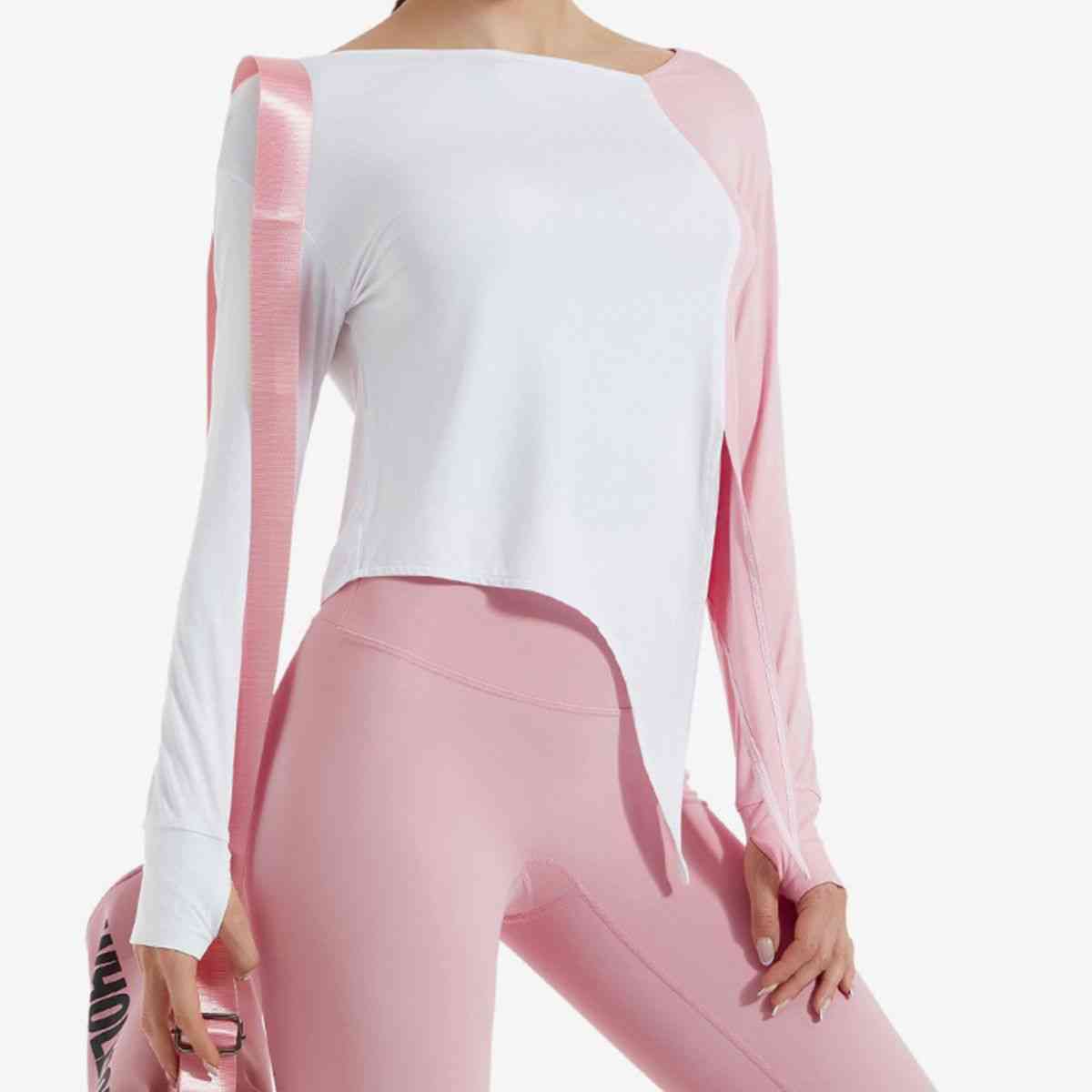 Contrast Slit Sports Top - Athleuse